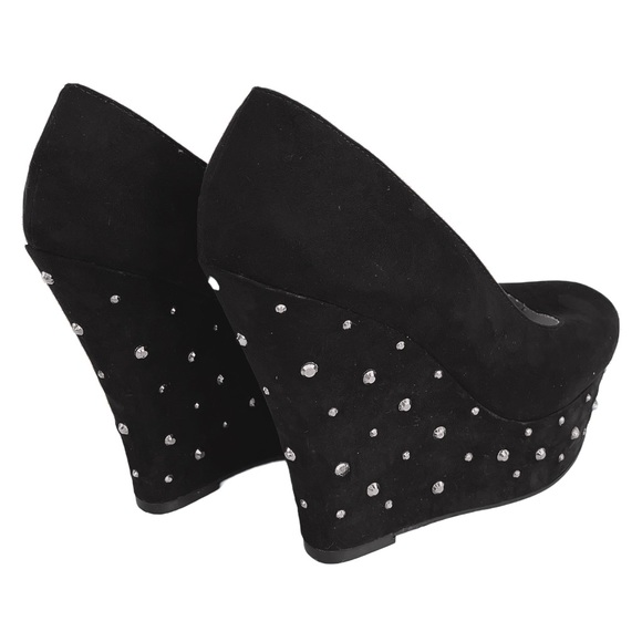 Suede and Rhinestones Platform Shoes - Picture 8 of 10